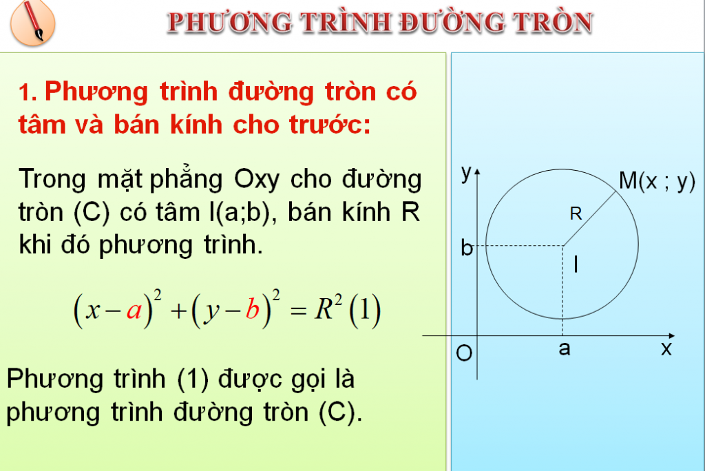 Phương trình đường tròn lớp 10- phương trình đường tròn 10